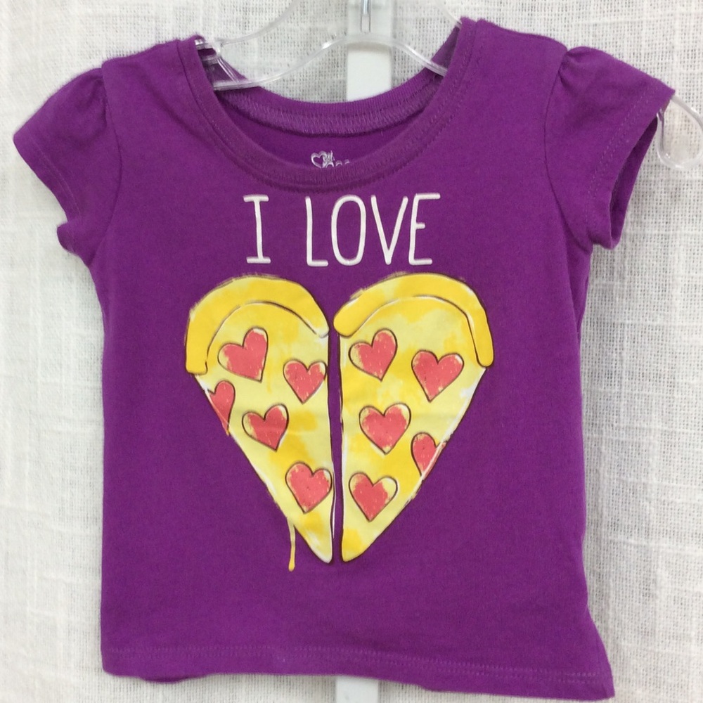 Children’s Place Purple “I LOVE PIZZA” 3T Tee